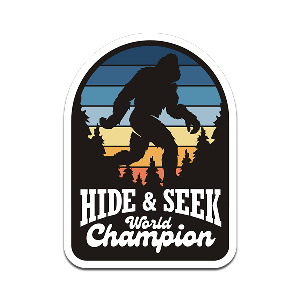 Bigfoot Hide & Seek World Champion Retro Sticker