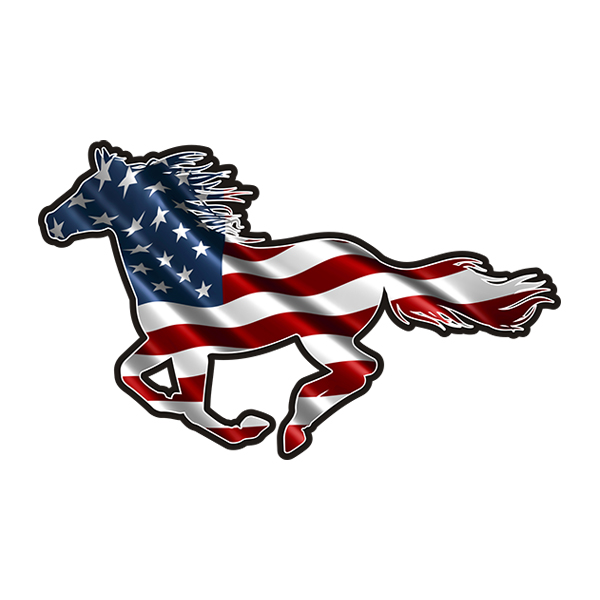 American Flag United States USA Horse Sticker Decal (LH) Rotten Remains