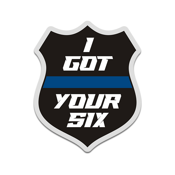 I Got Your Six Thin Blue Line Badge Vinyl Sticker Decal 6 Support Police V1 Rotten Remains