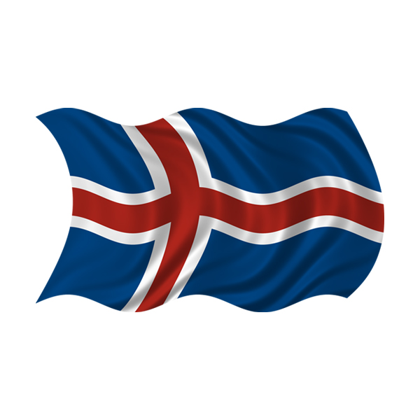 Iceland Waving Flag Decal Icelandic Nordic Car Vinyl Sticker (RH) Rotten Remains