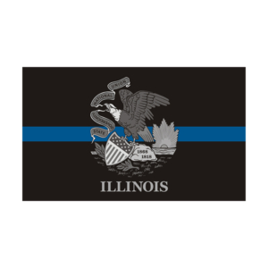 Illinois State Flag Thin Blue Line IL Police Officer Sheriff Sticker Decal Rotten Remains