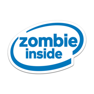 Zombie Inside Warning Zombies Biohazard Outbreak Sticker Decal Rotten Remains