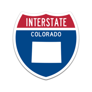 Colorado Interstate Highway Sign Sticker Decal CO USA Freeway Traffic Roadway Rotten Remains