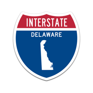 Delaware Interstate Highway Sign Sticker Decal DE USA Freeway Traffic Roadway Rotten Remains