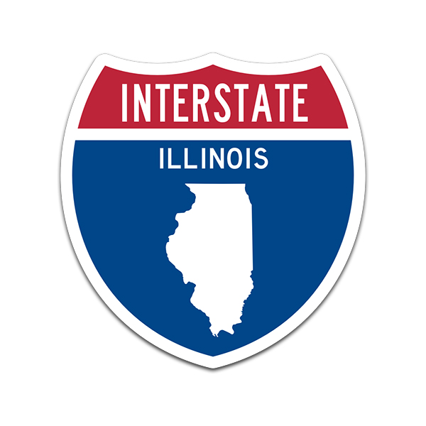 Illinois Interstate Highway Sign Sticker Decal IL USA Freeway Traffic Roadway Rotten Remains