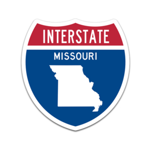Missouri Interstate Highway Sign Sticker Decal MO USA Freeway Traffic Roadway Rotten Remains