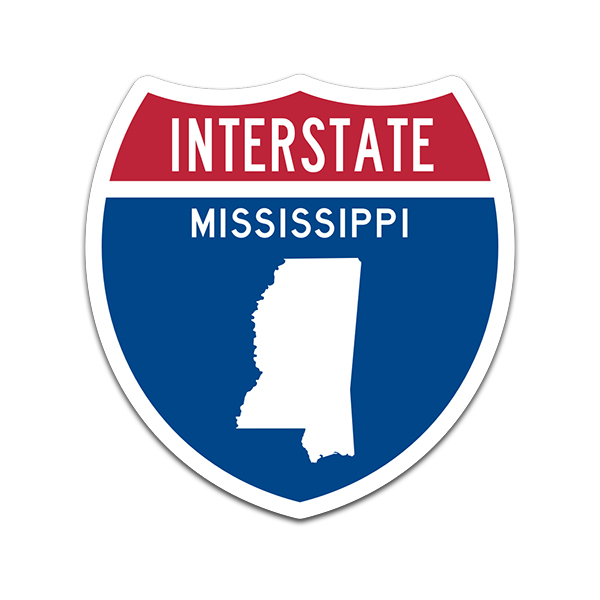 Mississippi Interstate Highway Sign Sticker Decal MS USA Freeway Roadway Rotten Remains