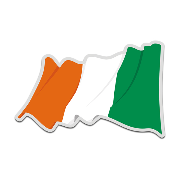 Ireland Waving Flag Irish Celtic Vinyl Decal Sticker (LH) V4 Rotten Remains
