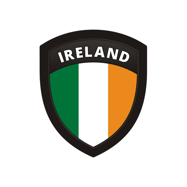 Ireland Irish Flag Sticker x 2 self adhesive laminated vinyl decal Celtic 
