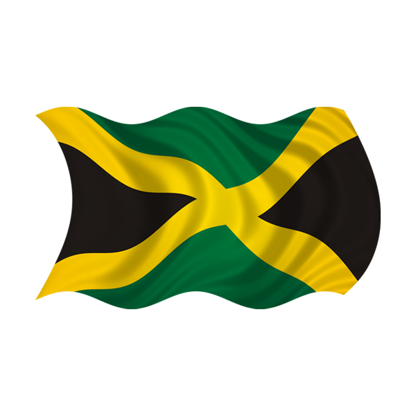 Jamaica Waving Flag Decal Jamaican Reggae Car Vinyl Sticker (RH) Rotten Remains