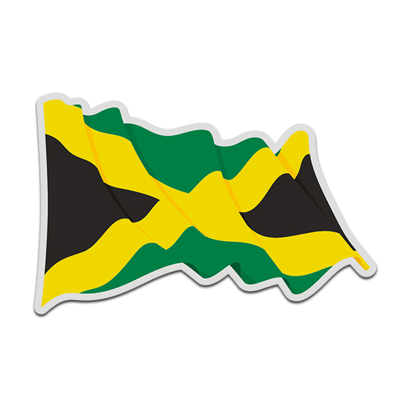 Jamaica Waving Flag Jamaican Reggae Vinyl Decal Sticker (RH) V4 Rotten Remains