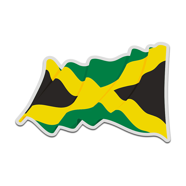 Jamaica Waving Flag Jamaican Reggae Vinyl Decal Sticker (LH) V4 Rotten Remains