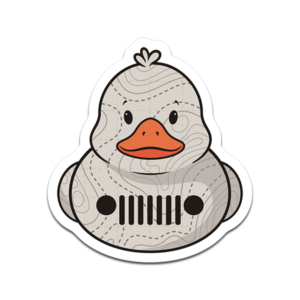 Duck Duck Jeep Sticker Off Road Topographic Map Rubber Ducky V2