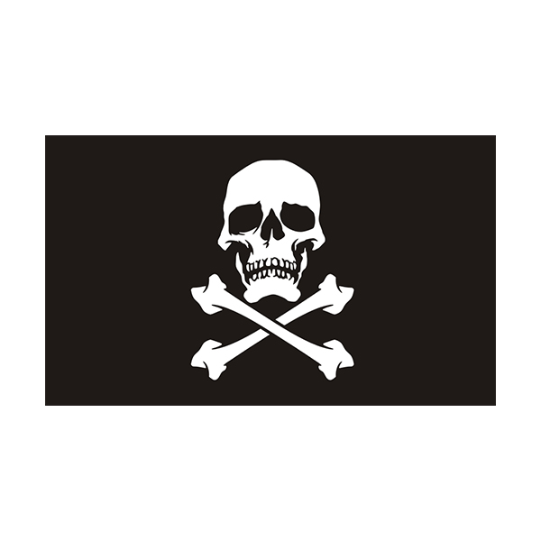 Jolly Roger Black Flag Sticker Decal Pirate Ship Skull Crossbones V1