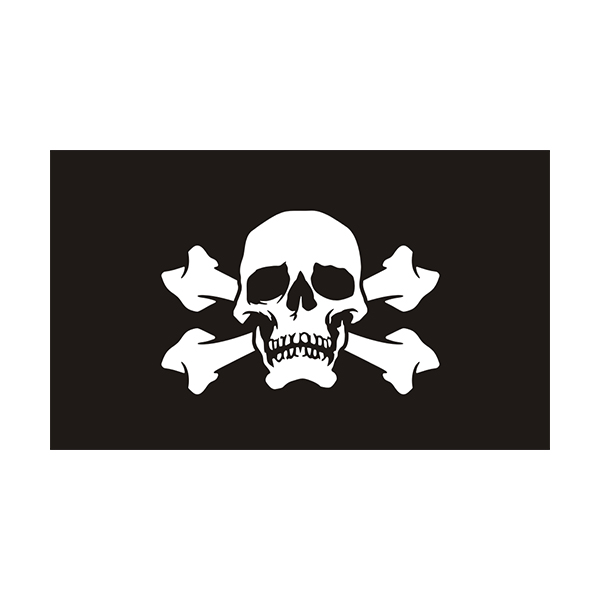 Jolly Roger Black Flag Sticker Decal Pirate Ship Skull Crossbones V3 Rotten Remains