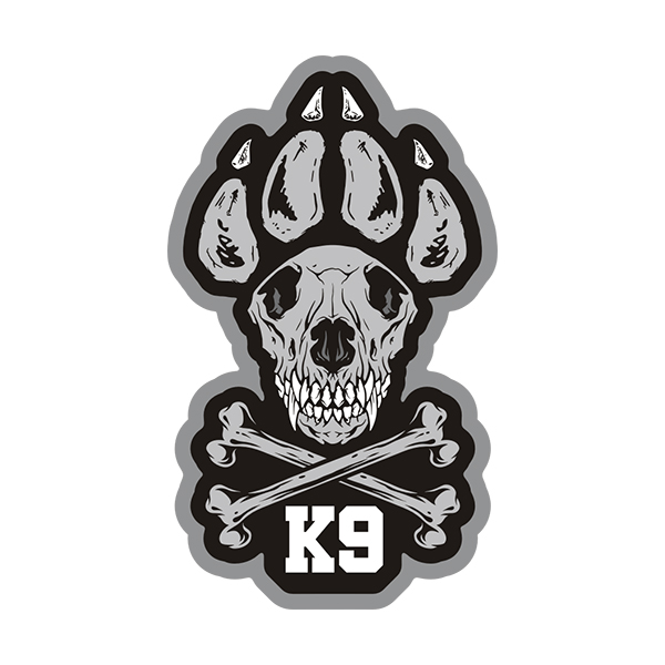 K9 Paw SWAT Skull Crossbones Sticker Decal Sheriff Police Dog Unit Canine PSD Rotten Remains