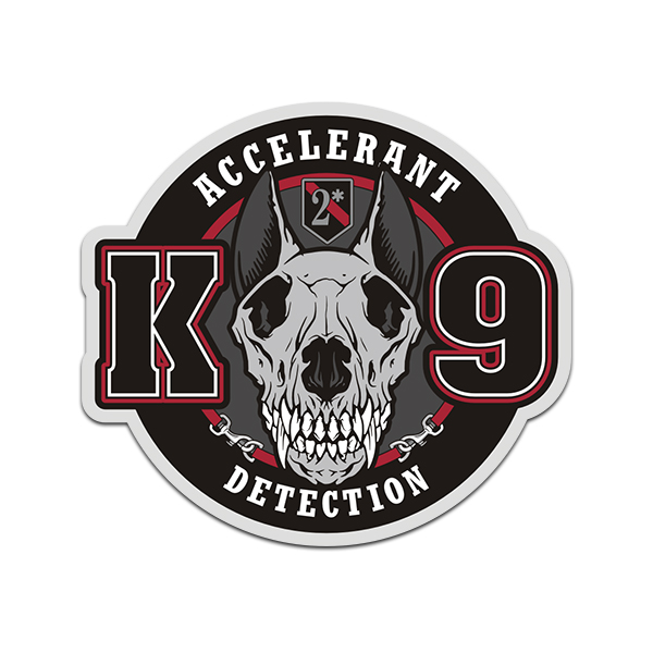 Arson Detection K9 Unit Sticker Decal Accelerant Explosives Dog Handler Rotten Remains