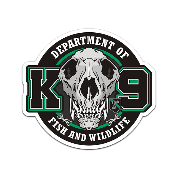 Department of Fish and Wildlife K9 Unit Sticker Decal Game Dog Handler  Officer - Rotten Remains