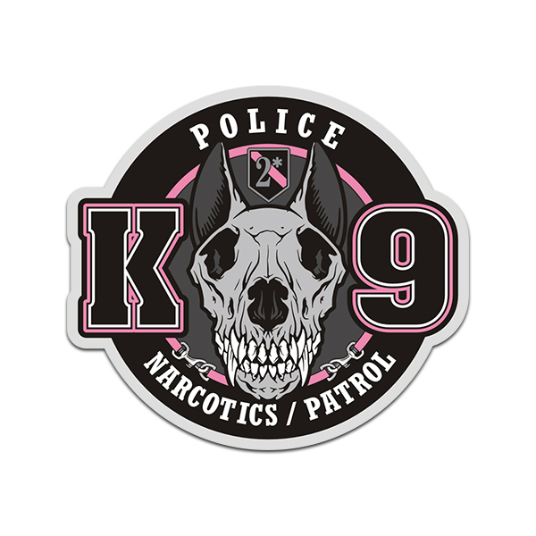 Police K9 Unit Sticker Decal Pink Dog Handler Narcotics Patrol Officer V2 Rotten Remains