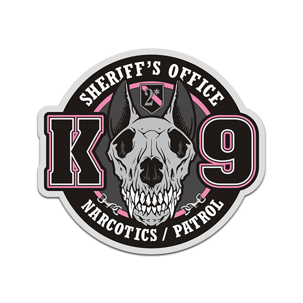 Sheriff K9 Unit Sticker Decal Pink Dog Handler Narcotics Patrol Officer V2 Rotten Remains