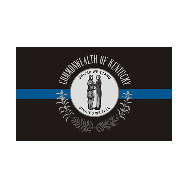 Kentucky State Flag Thin Blue Line KY Police Officer Sheriff Sticker Decal Rotten Remains