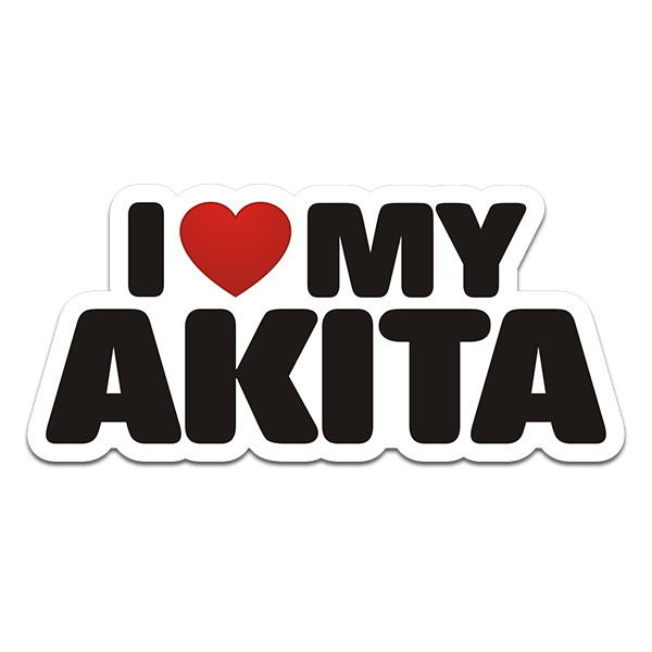 Akita I Love My Dog Decal Dogs Sign Vinyl Car Truck Window Sticker Rotten Remains