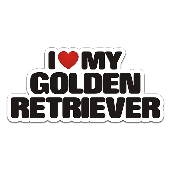Golden Retriever I Love My Dog Decal Therapy Dogs Car Truck Window Sticker Rotten Remains