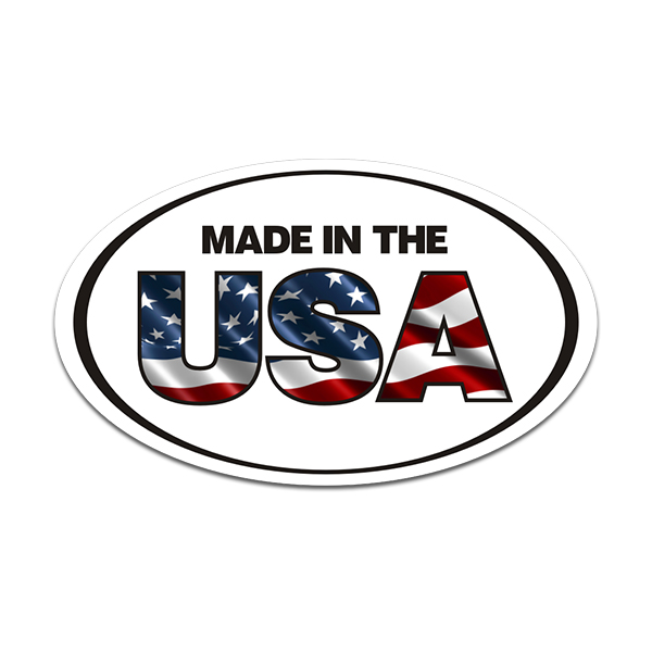 Made In The USA Oval Decal American Flag United States Vinyl Sticker Rotten Remains