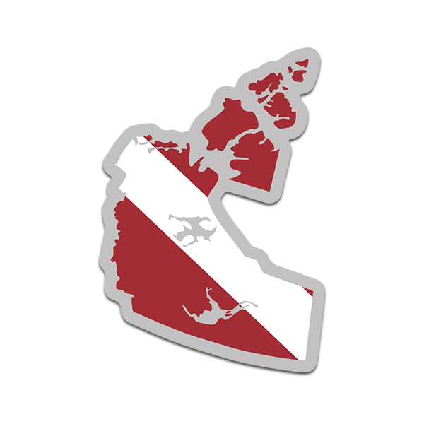 Northwest Territories Province Shaped Dive Flag Decal NT Map Vinyl Sticker Rotten Remains