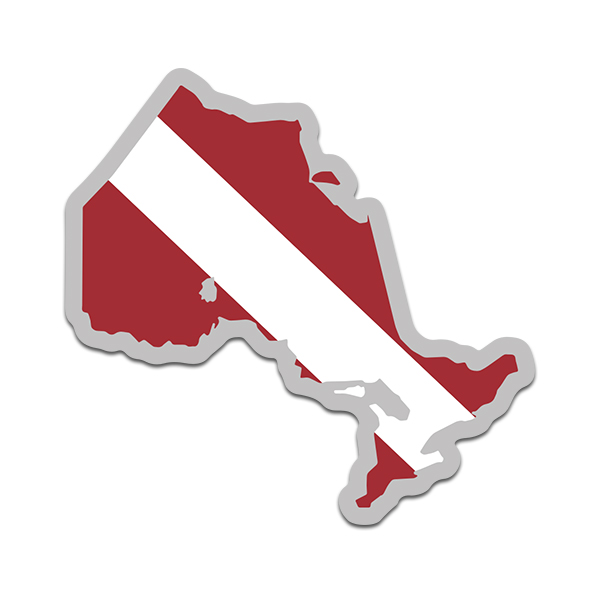 Ontario Province Shaped Dive Flag Decal Canada ON Map Vinyl Sticker Rotten Remains