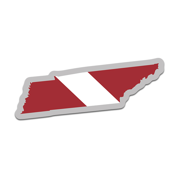 Tennessee State Shaped Dive Flag Decal TN Map Vinyl Sticker Rotten Remains