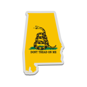 Alabama State Shaped Gadsden Flag Decal AL Dont Tread on Me Sticker Rotten Remains