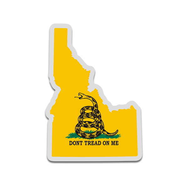 Idaho State Shaped Gadsden Flag Decal ID Dont Tread on Me Sticker Rotten Remains