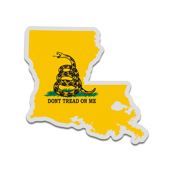 Louisiana State Shaped Gadsden Flag Decal LA Dont Tread on Me Sticker Rotten Remains