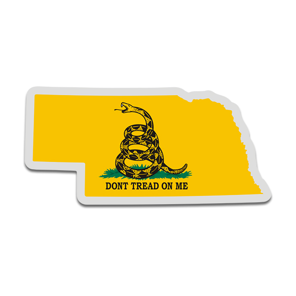 Nebraska State Shaped Gadsden Flag Decal NE Dont Tread on Me Sticker Rotten Remains