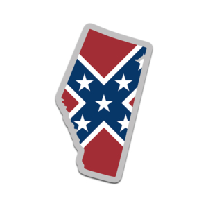 Alberta Shaped Rebel Confederate Flag Decal AB Map Sticker Rotten Remains