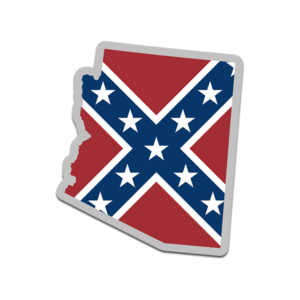 Arizona State Shaped Rebel Confederate Flag Decal AZ Map Sticker Rotten Remains