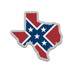 Texas State Shaped Rebel Confederate Flag Decal TX Map Sticker