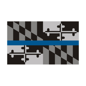 Maryland State Flag Thin Blue Line MD Police Officer Sheriff Sticker Decal Rotten Remains