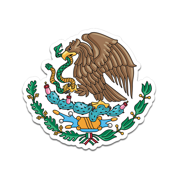 Coat of Arms Mexico Vinyl Sticker Decal Eagle United Mexican States ...