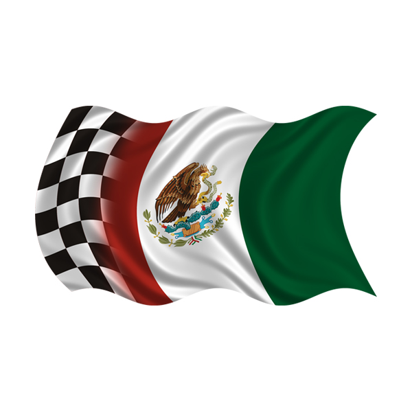 Mexico Racing Checkered Flag Decal Mexican Baja Vinyl Sticker (LH) Rotten Remains