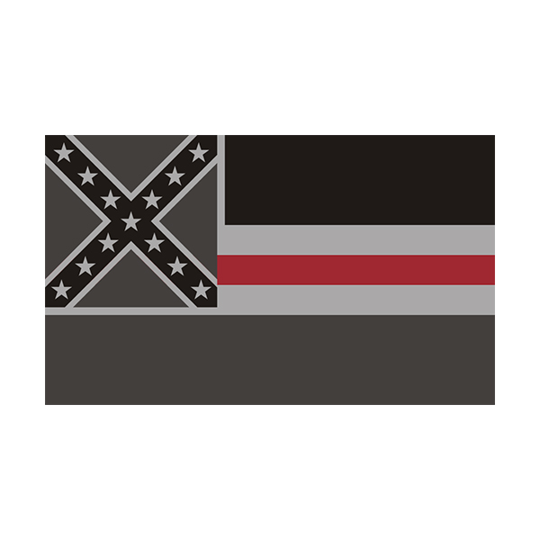 Mississippi State Flag Thin Red Line MS Firefighter Rescue Sticker Decal Rotten Remains