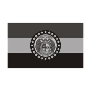 Missouri State Subdued Flag Black Gray Decal MO Vinyl Sticker Rotten Remains