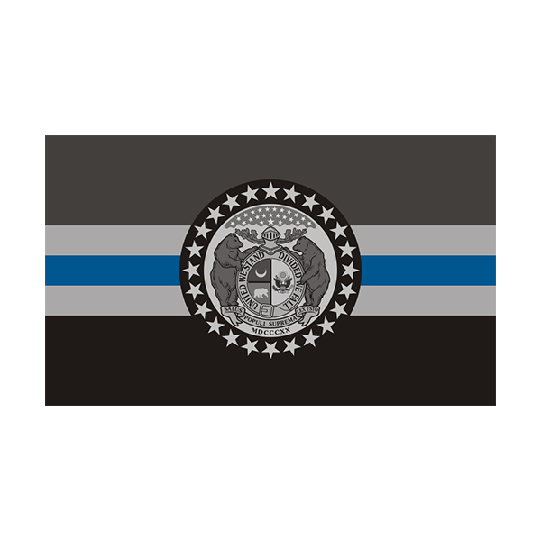 Missouri State Flag Thin Blue Line MO Police Officer Sheriff Sticker Decal Rotten Remains