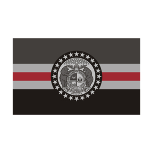 Missouri State Flag Thin Red Line MO Firefighter Rescue Sticker Decal Rotten Remains