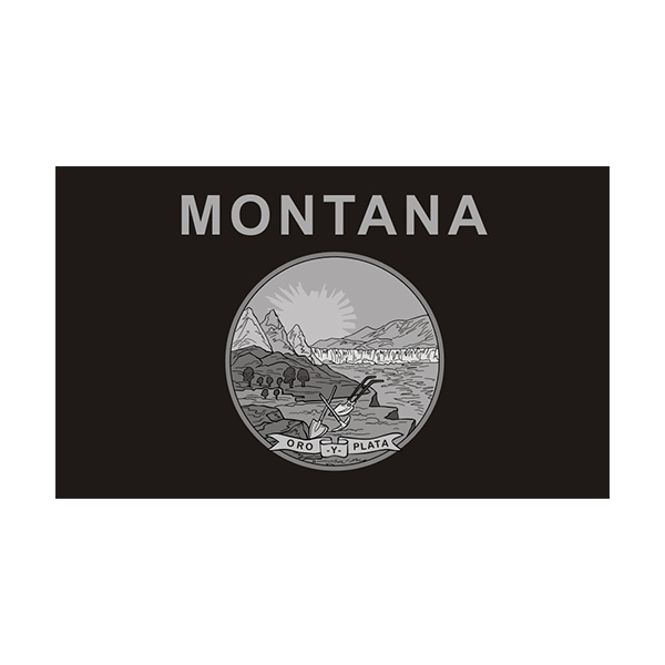 Montana State Subdued Flag Black Gray Decal MT Vinyl Sticker Rotten Remains