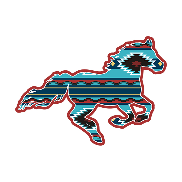 Native American Horse Sticker Decal Southwest Mustang (RH) V3