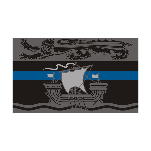 New Brunswick Provincial Flag Thin Blue Line NB Police Sheriff Sticker Decal Rotten Remains