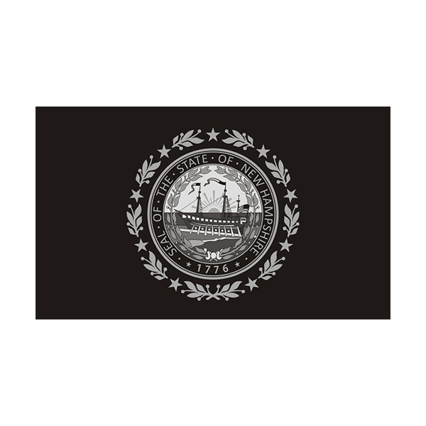 New Hampshire Subdued Flag Black Gray Decal NH Vinyl Sticker Rotten Remains