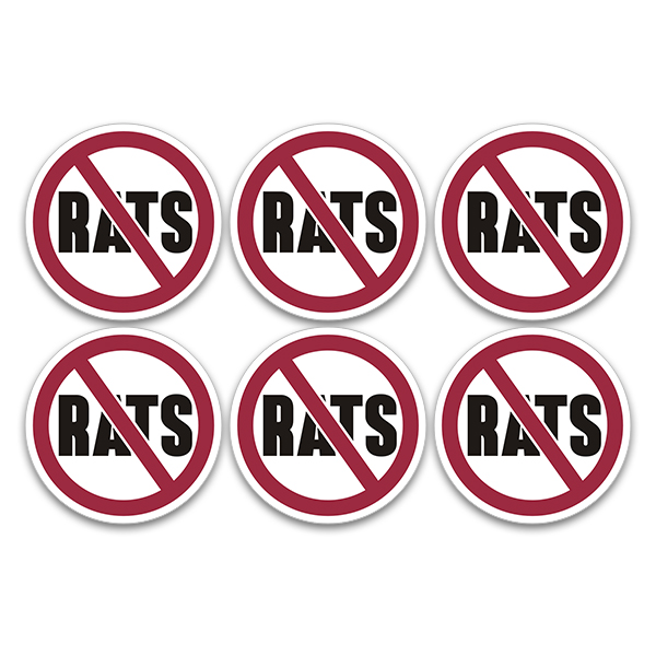 No Rats 2″x2″ Helmet Hard Hat Union Sticker Decal V2 6 PK Rotten Remains